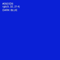 #0920D6 - Dark Blue Color Image